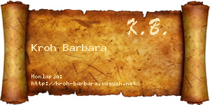 Kroh Barbara névjegykártya